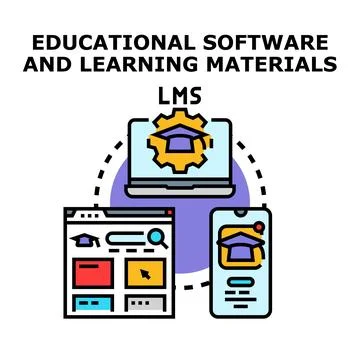 Educational software and learning materials concept for lms イラスト素材