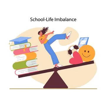 Educational stress concept. Flat vector illustration イラスト素材
