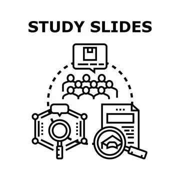 Educational study slides concept for learning and presentation Stock Illustration