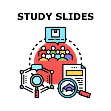 Educational study slides concept for learning and presentation Stock Illustration