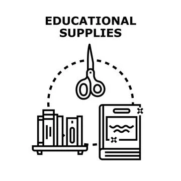 Educational supplies and learning materials concept illustration イラスト素材
