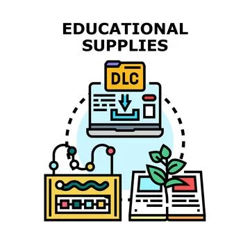 Educational supplies and learning tools development concept イラスト素材