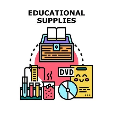 Educational supplies depicting diverse learning and knowledge Stock Illustration