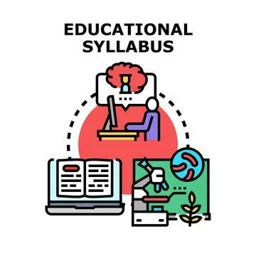 Educational syllabus concept with digital and practical learning Stock Illustration