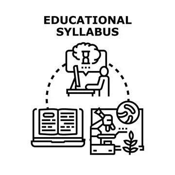 Educational syllabus concept with digital and practical learning Stock Illustration
