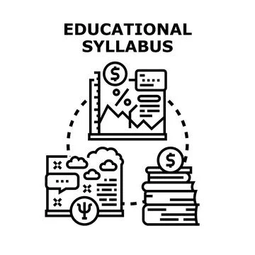 Educational syllabus concept with learning and financial planning 库存插图