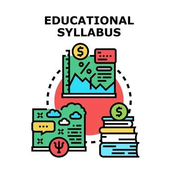 Educational syllabus concept with learning and financial planning Stock Illustration