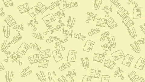 Educational symbols on a light yellow background. Suitable for schools, educatio Stock Footage 333795347