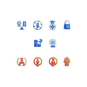 Educational system and university website vectors icons Stock Illustration