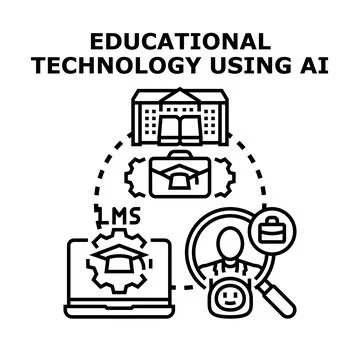 Educational technology concept illustrating artificial intelligence impacting Stock Illustration
