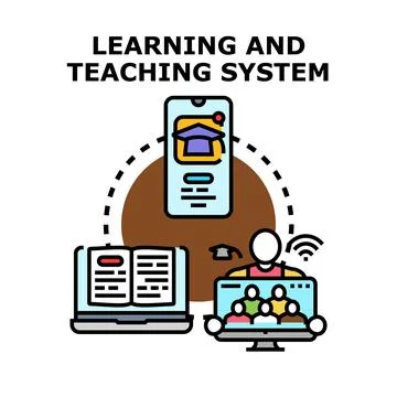 Educational technology enabling a connected digital learning system Stock Illustration