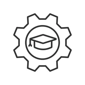 Educational Technology, icon in line design. Online education, Digital learning Stock Illustration