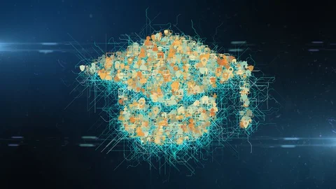 Educational technology school from home distance education learning Stock Footage 128996853