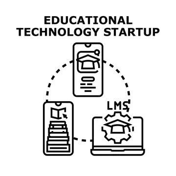 Educational technology startup developing digital learning platforms Stock Illustration
