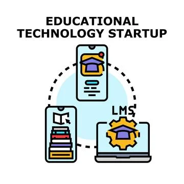 Educational technology startup developing digital learning platforms Stock Illustration