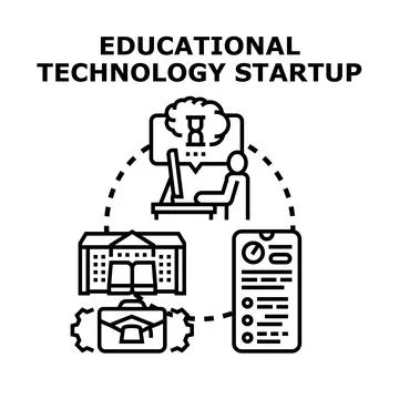 Educational technology startup integrating learning development concepts Stock Illustration