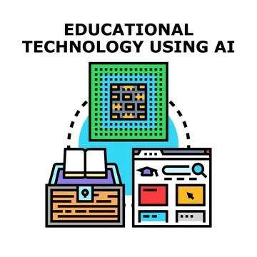 Educational technology using artificial intelligence learning 스톡 일러스트