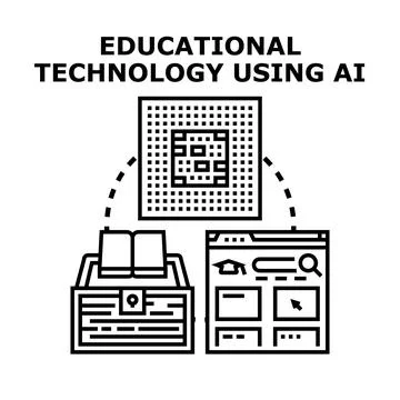 Educational technology using artificial intelligence learning イラスト素材