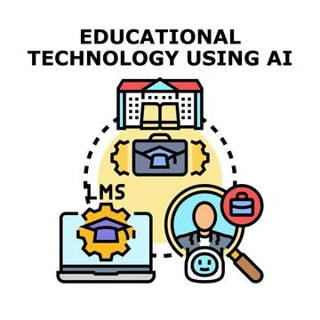 Educational technology using artificial intelligence integrating learning m.. Stock Illustration