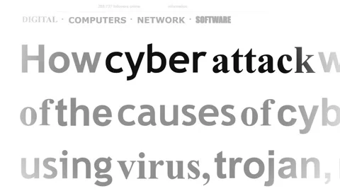 Educational Text About Cyber Attacks And Computer Viruses. Stock Footage 336620697