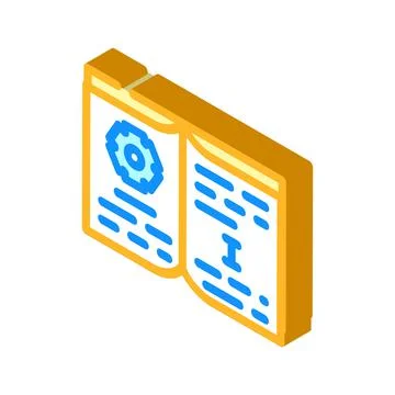 Educational textbook isometric icon vector illustration 스톡 일러스트