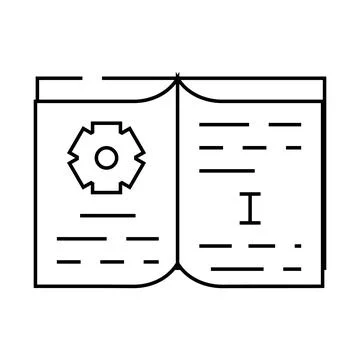Educational textbook line icon vector illustration line Stock Illustration