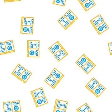 Educational textbook vector seamless pattern line Illustrazione stock