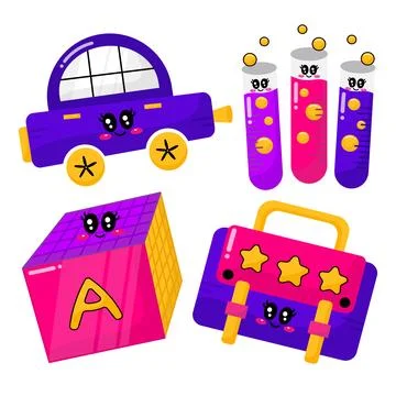 Educational tools and toys vector pack Stock Illustration