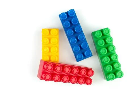 Educational toy, constructor for children Isolated on white background. Top.. Stock Photos