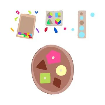 Educational toys developing problem solving skills 스톡 일러스트