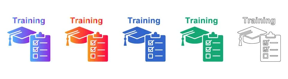 Educational Training Icons Set 스톡 일러스트