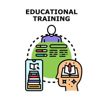 Educational training online learning for knowledge acquisition Stockillustratie
