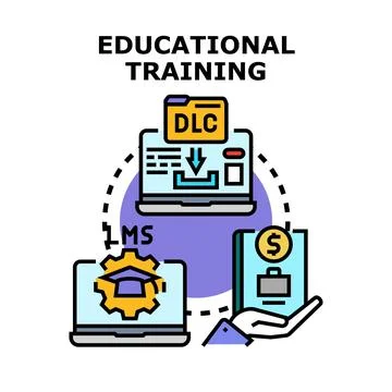 Educational training process with learning management system Illustrazione stock