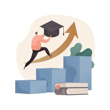 Educational trajectory abstract concept vector illustration. Stock Illustration