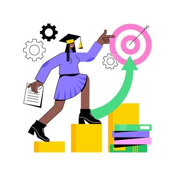 Educational trajectory abstract concept vector illustration. Stock Illustration
