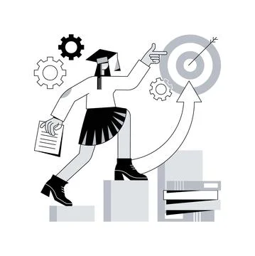 Educational trajectory abstract concept vector illustration. Stock Illustration