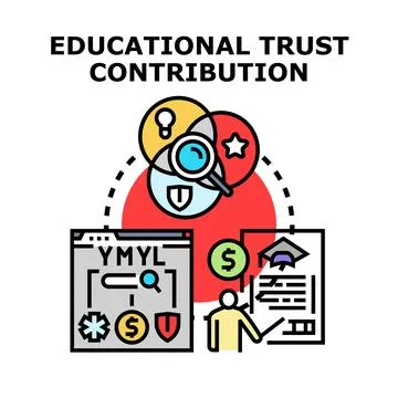 Educational trust contribution concept representing funding for knowledge Stock Illustration