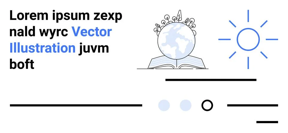 Educational Vector Design Featuring Globe and Sun Elements with Text and Gr.. Stockillustratie