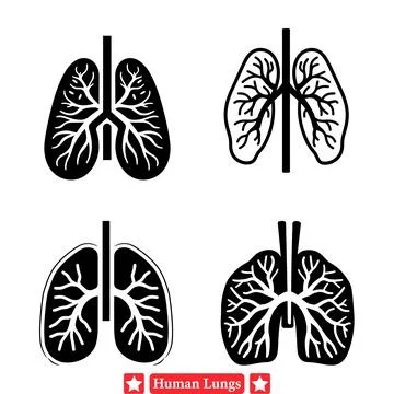 Educational Vector Graphics of Human Lungs Suitable for Medical Training Mo.. Illustrazione stock