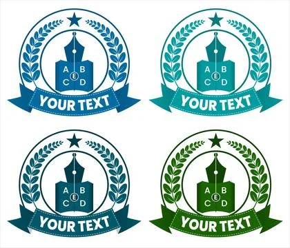 Educational vector logo design like school, college, university, learning Stock Illustration