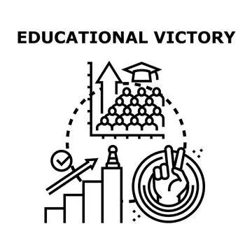 Educational victory concept showing learning and success Stock Illustration