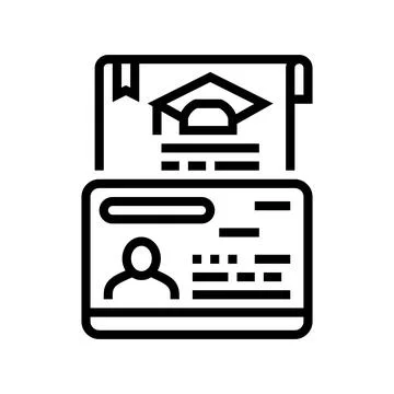 Educational visa line icon vector illustration Stock Illustration