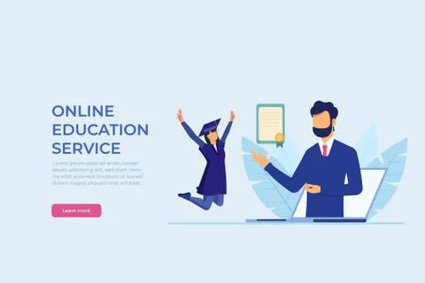 Educational web seminar, internet classes, professional personal teacher serv イラスト素材