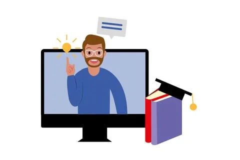 Educational web seminar, internet classes Stock Illustration