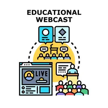Educational webcast streaming live conference event イラスト素材