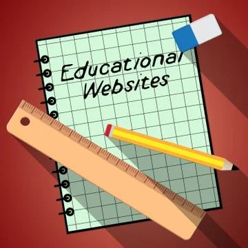 Educational Websites Notebook Shows Learning Sites 3d Illustrati イラスト素材