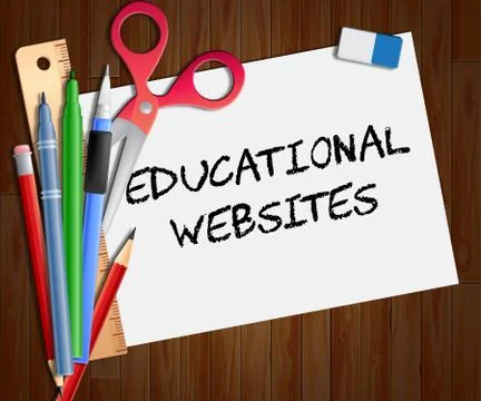 Educational Websites Paper Shows Learning Sites 3d Illustration Stock Illustration