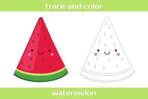 Educational worksheet Trace and color. Stock Illustration