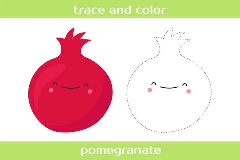 Educational worksheet Trace and color. Stock Illustration