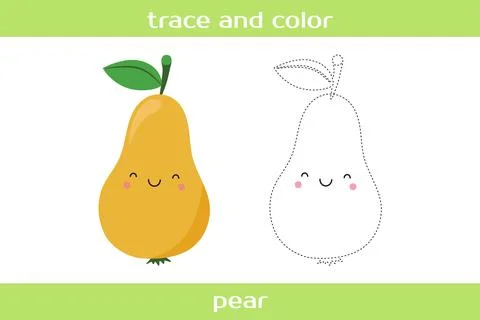 Educational worksheet Trace and color. Stock Illustration